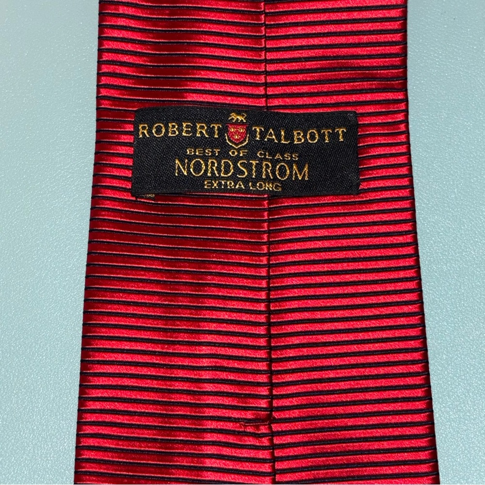 Robert Talbott Best of Class Nordstrom Red Striped Tie Extra Long
